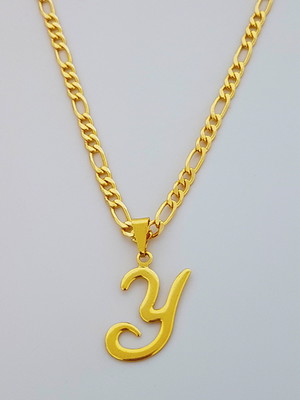 Colar cordão 60 cm pingente letra y folheado ouro 18k. c19y1