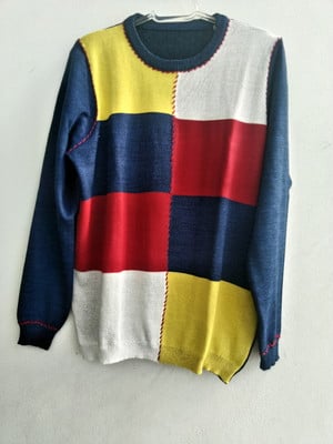 Blusa de tricô colorida