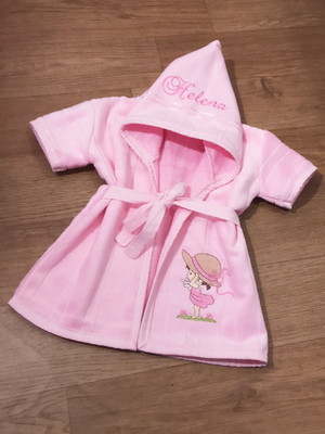 Roupão para bebê rosa menina veste até 1 ano