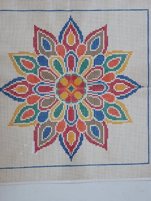 Tela pintada para bordar tapeçaria