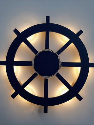 Leme iluminado com luz de led enfeite decoração marinheiro
