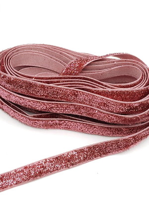 Fita lurex esponjdada rosa 10 mm - 10 metros