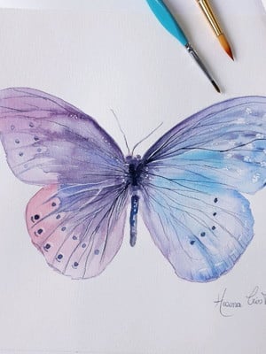 Arte em aquarela - borboleta