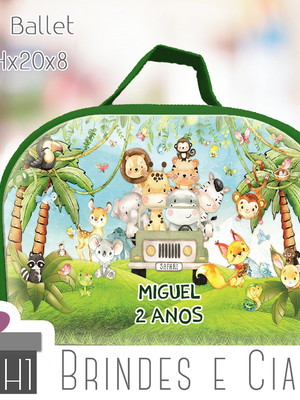30 bolsinha personalizada personalizadas safari + brinde