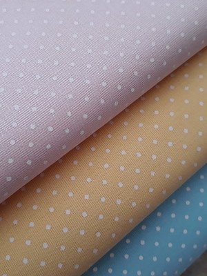 Kit tricoline poá cor-de-rosa/amarelo/azul - 50cm x 35cm