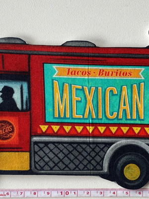 1 patch aplique termocolante food truck vermelho grande
