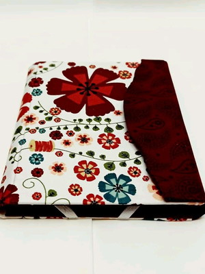 Capa de leitor digital simples floral vermelho
