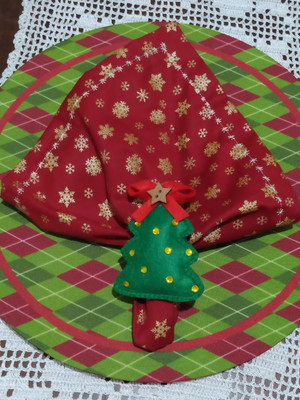 Guardanapo de natal vermelho e dourado
