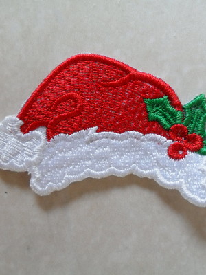 Patch bordado termocolante capuz papai noel
