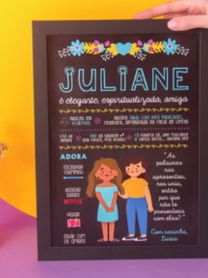Quadro presente a4 com moldura