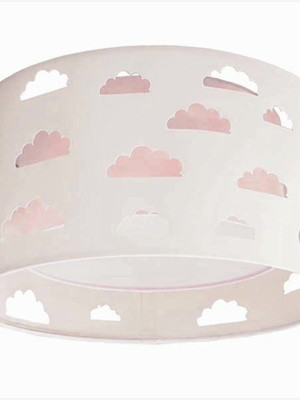 Luminária plafon nuvens duplo recorte rosa 40x16 4208