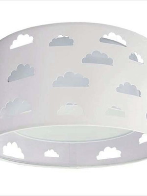 Luminária plafon nuvens duplo recorte cinza 40x16 4245