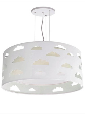 Lustre infantil pendente nuvens recortes cáqui 40x16 4164