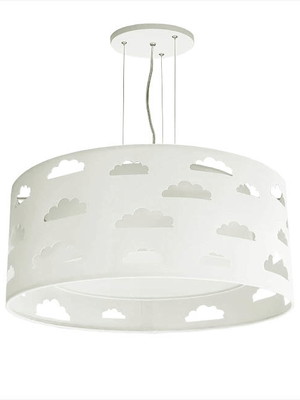 Lustre infantil pendente nuvens recortes cinza 40x16 4257