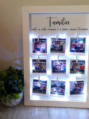 Porta-retrato led família