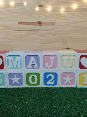 Cubo abc personalizado colorido festa 1 peças