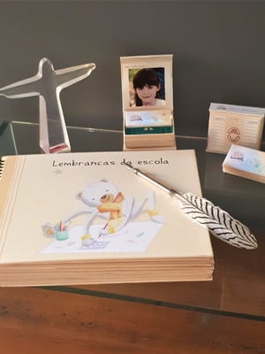 Combo álbum das lembranças da escola bege+kit fada do dente