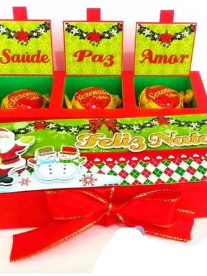 Caixa de natal 3 chocolates - arquivo de corte