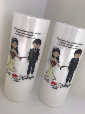 Copo long drink 350 ml personalizado colorido noivinhos