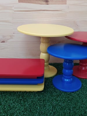 Kit 3 boleiras mais 3 bandejas mdf pintado