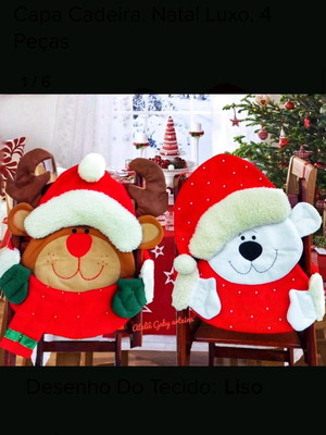 Capas cadeira natal 10pecas