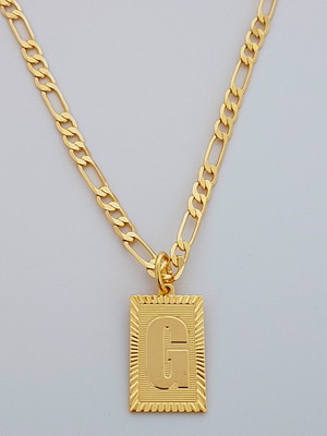 Cordão 60 cm pingente letra g folheado ouro 18k. c60g22