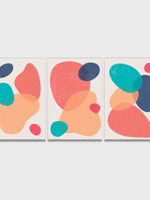 Quadros minimalistas com composição orgânicas abst 01