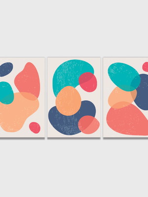 Quadros minimalistas com composição orgânicas abst 02