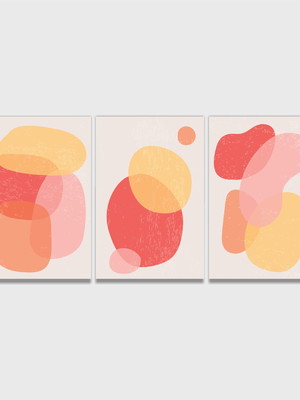 Quadros minimalistas com composição orgânicas abst 03