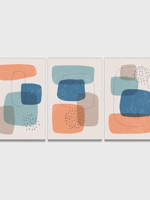Quadros minimalistas com composição orgânicas abst 05