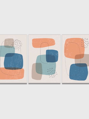 Quadros minimalistas com composição orgânicas abst 06