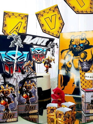 Kit festa em casa transformers - 39 itens