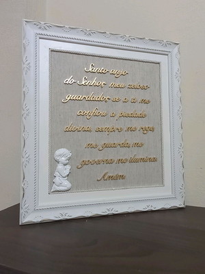 Quadro com oração santo anjo