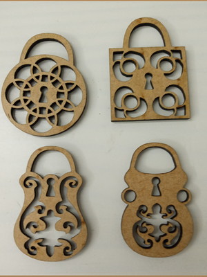 Kit 9 apliques em mdf crú diversos