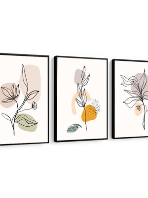 Quadro decorativo flores minimalistas sala quarto ambientes