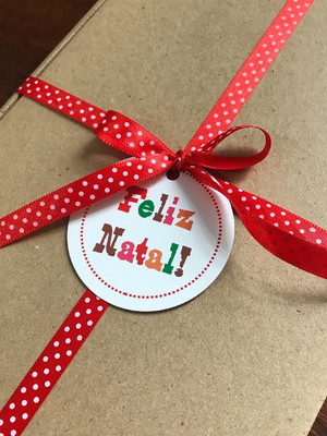 10 tags redondas feliz natal 6 cm