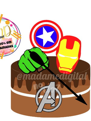 Kit com 5 arquivos de corte: 03-vingadores topo (camadas)