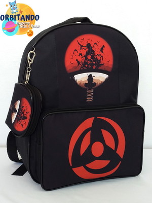 Mochila itachi uchiha + sharingan c/ partição para notebook
