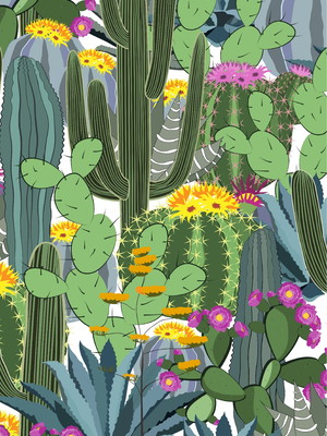 Arte digital quadro cactos