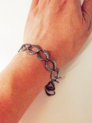 Pulseira maxi elos ródio negro