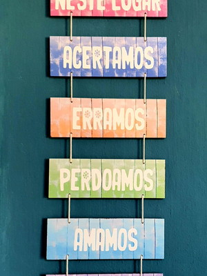 Placa decorativa em mdf somos uma família