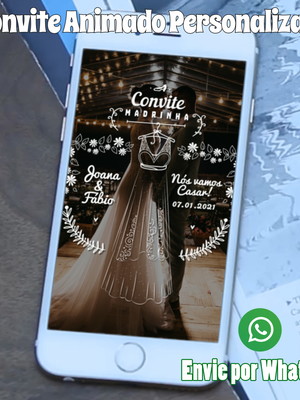 Convite madrinha padrinho casamento digital em vídeo virtual