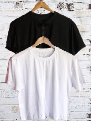 1 cropped tshirt comfy básica branca