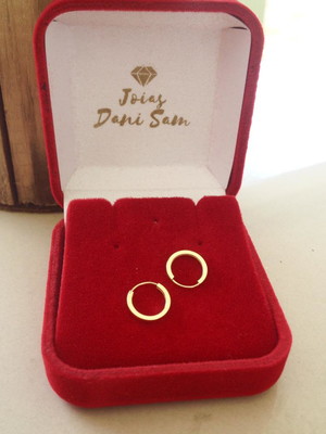 Brinco argola de ouro 10mm em ouro 18k