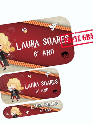 Etiquetas escolares harry potter 90un frete grátis