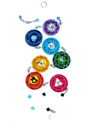 Móbile fio de luz dos sete chakras