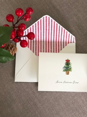 Cartão de natal com envelope forrado
