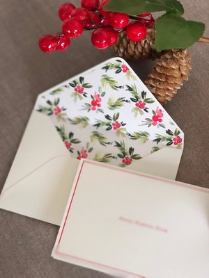Cartão de natal com envelope forrado