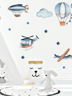 Adesivo parede avião balão papel parede avião balão decorar