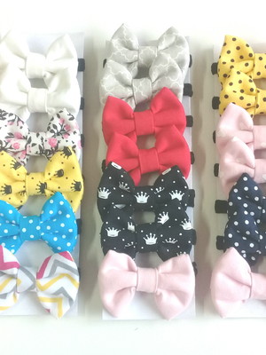 Kit 12 lacinhos de tecido 5 ou 7cm xuxinha cores variadas